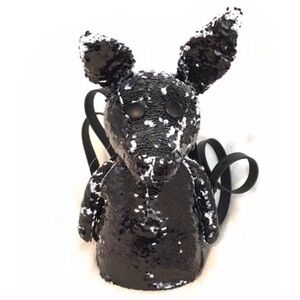 Kendall & Kylie Black Sequin Normie Dog Backpack RARE